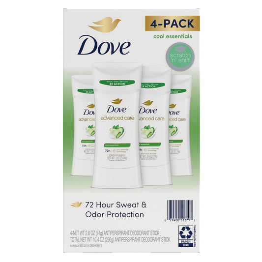 Dove Advanced Care Antiperspirant Deodorant – 2.6 oz, 4 Pack