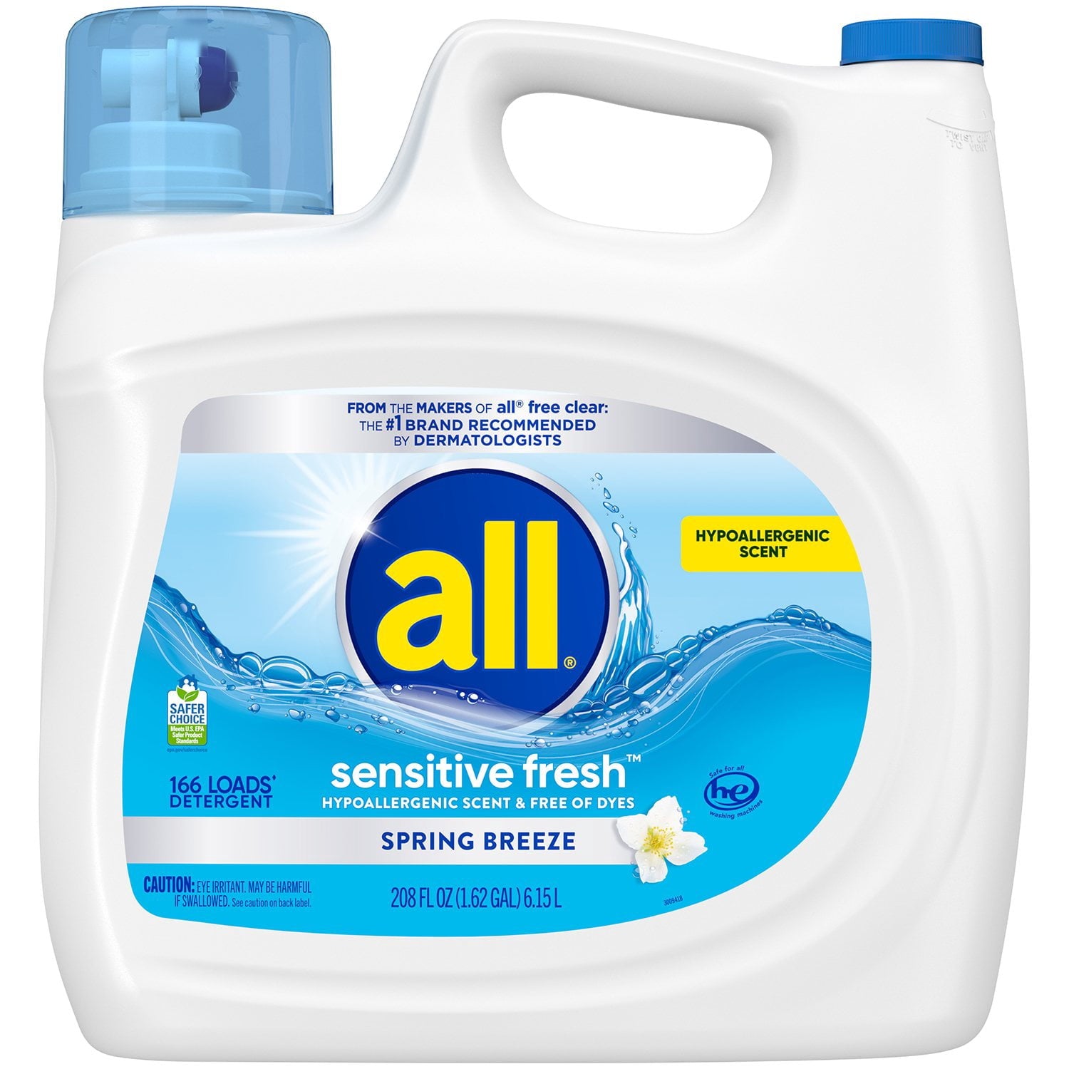 all Liquid Laundry Detergent, Sensitive Fresh, 208 Ounce – 166 Loads