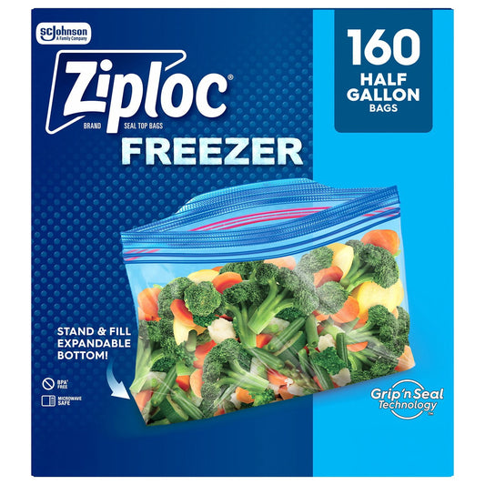 Ziploc Half Gallon Freezer Bags – 160 Count