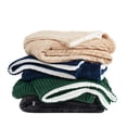 London Fog Plush Corduroy Bed Blanket, Assorted Sizes