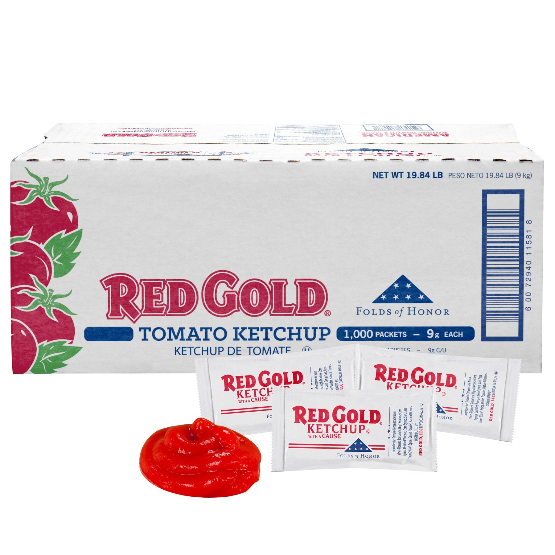 Red Gold Tomato Ketchup Single-Serve Packets 1000 Count