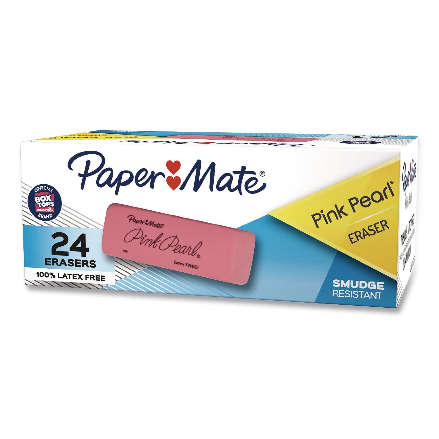 Paper Mate Pink Pearl Eraser, Medium, 24pk.