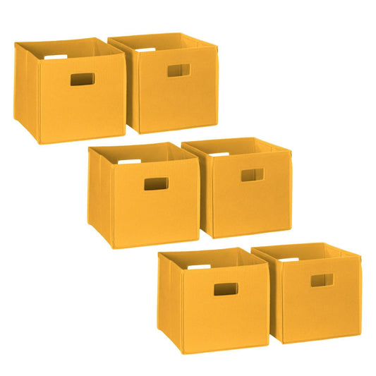 RiverRidge Folding Bins Cube Storage Cubbies, Set of 6 Playroom Organizers
