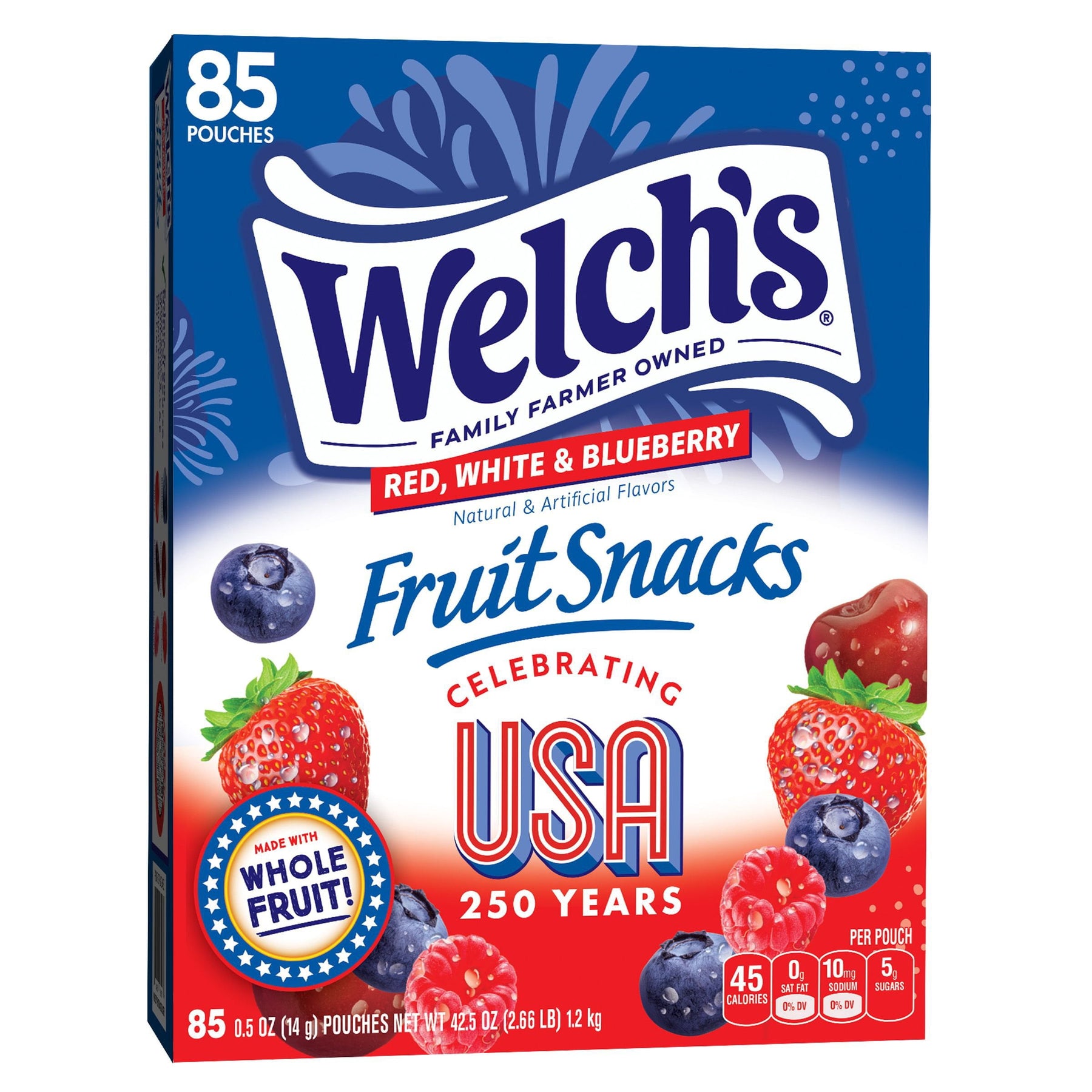 Welch's America's 250th Anniversary Fruit Snacks, 0.5 oz., 85 pk.