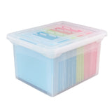 Letter Legal File Totes, 2 pack. Clear Base and Lid with Snap Tight Lid