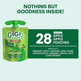 GoGo SqueeZ Organic Applesauce Pouches, Apple Apple, 3.2 oz., 28 ct.