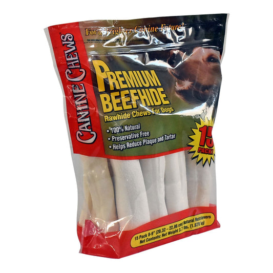 Canine Chews Premium All-Natural Beef Hide Canine Retrievers, 15 ct