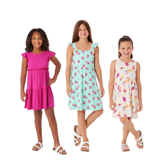 Member's Mark Girls 3-Pack Knit Dresses - Blue - XS