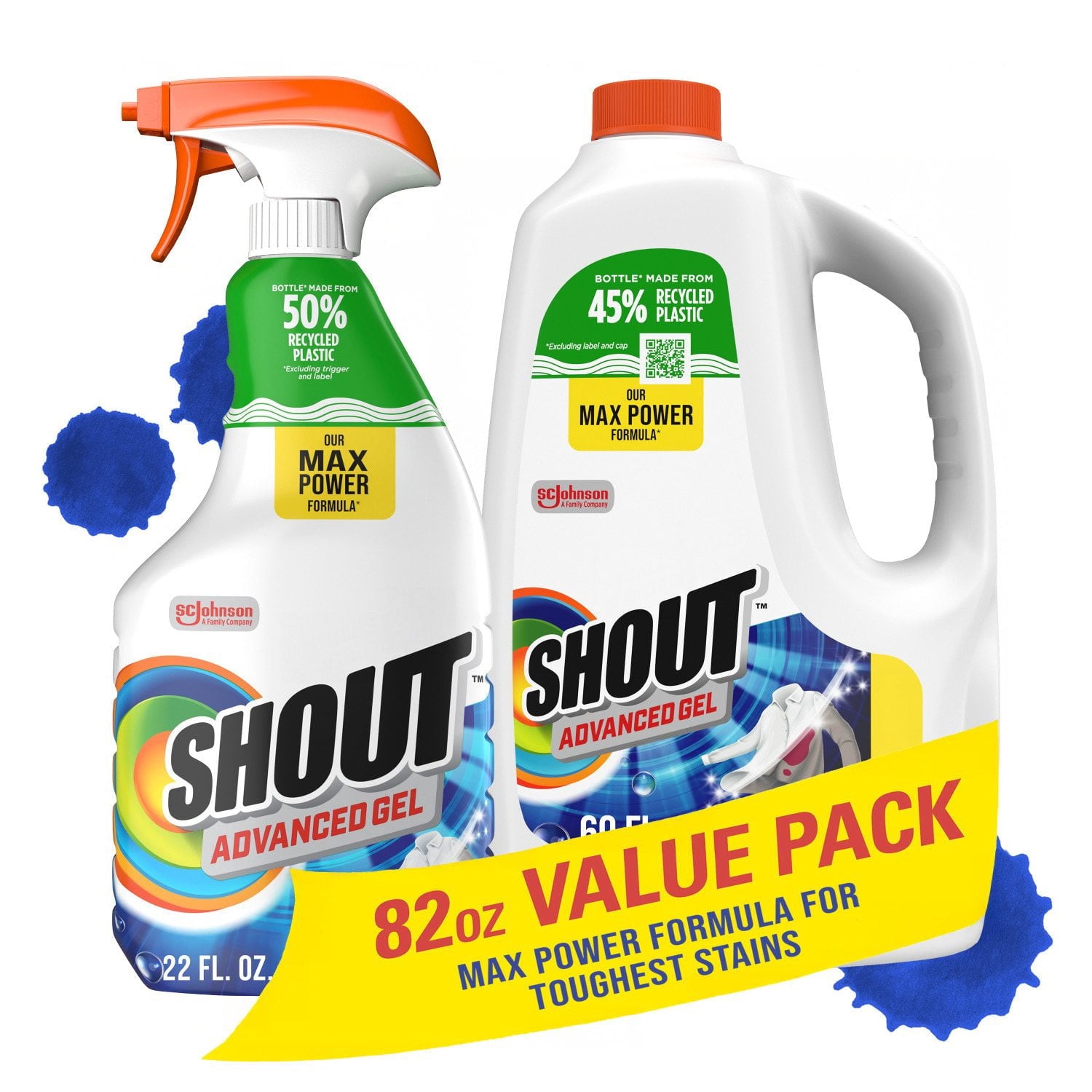 Shout Advanced Action Gel Laundry Stain Remover – 22 oz Trigger & 60 oz refill