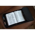 XXL Black Nylon Tri-Fold Bible Cover with Bible Study Organizer, Velcro Closure