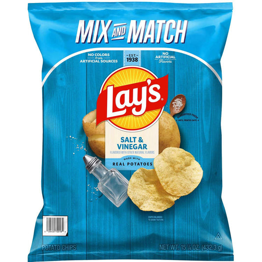 Lay's Salt &amp; Vinegar Flavored Potato Chips, 15.25 oz.