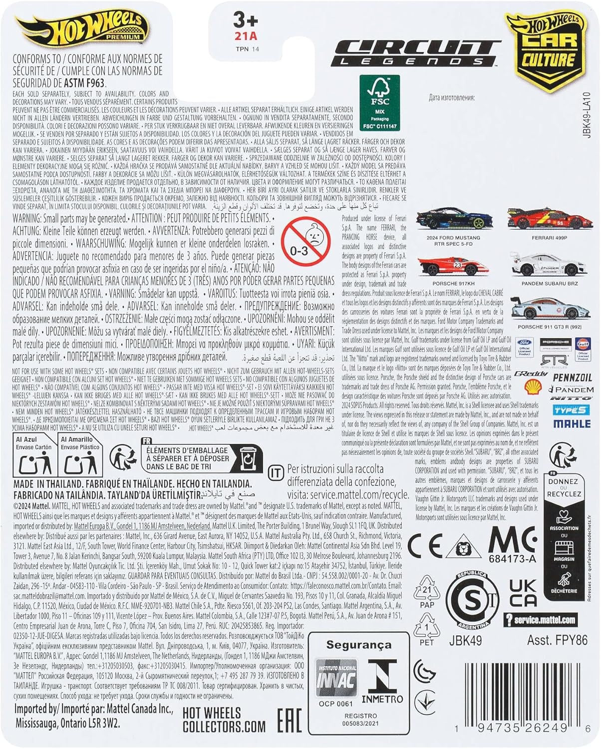 Hot Wheels Premium Ferrari 499P Car Culture Die-Cast Vehicle 1:64