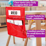 1/18 Pack Chairback Buddy Pocket Organizer for K-2 Classrooms Purple