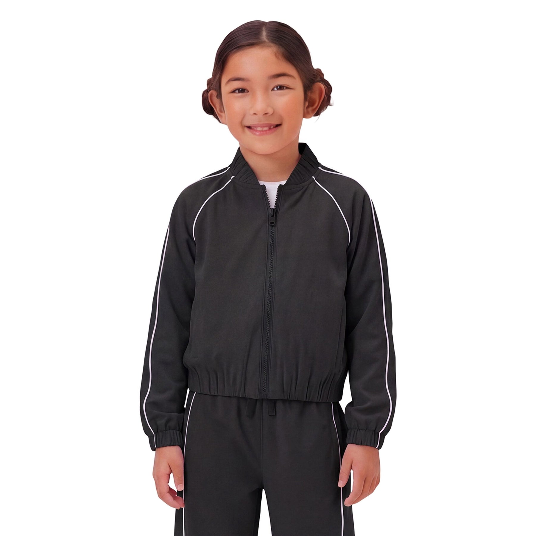Members Mark Girl's Dynamic Knit Bomber - Black - XL
