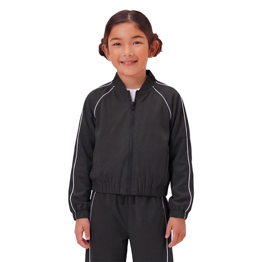 Members Mark Girl's Dynamic Knit Bomber - Black - XL