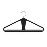 The Slim Kangaroo™ Hanger 40-Pack - Made in Wisconsin, USA with 100% recycled material - The patented design clips in pants, shirts, straps, tanks, jackets and even entire outfits on a single hanger