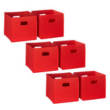 RiverRidge Folding Bins Cube Storage Cubbies, Set of 6 Playroom Organizers