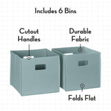 RiverRidge Folding Bins Cube Storage Cubbies, Set of 6 Playroom Organizers