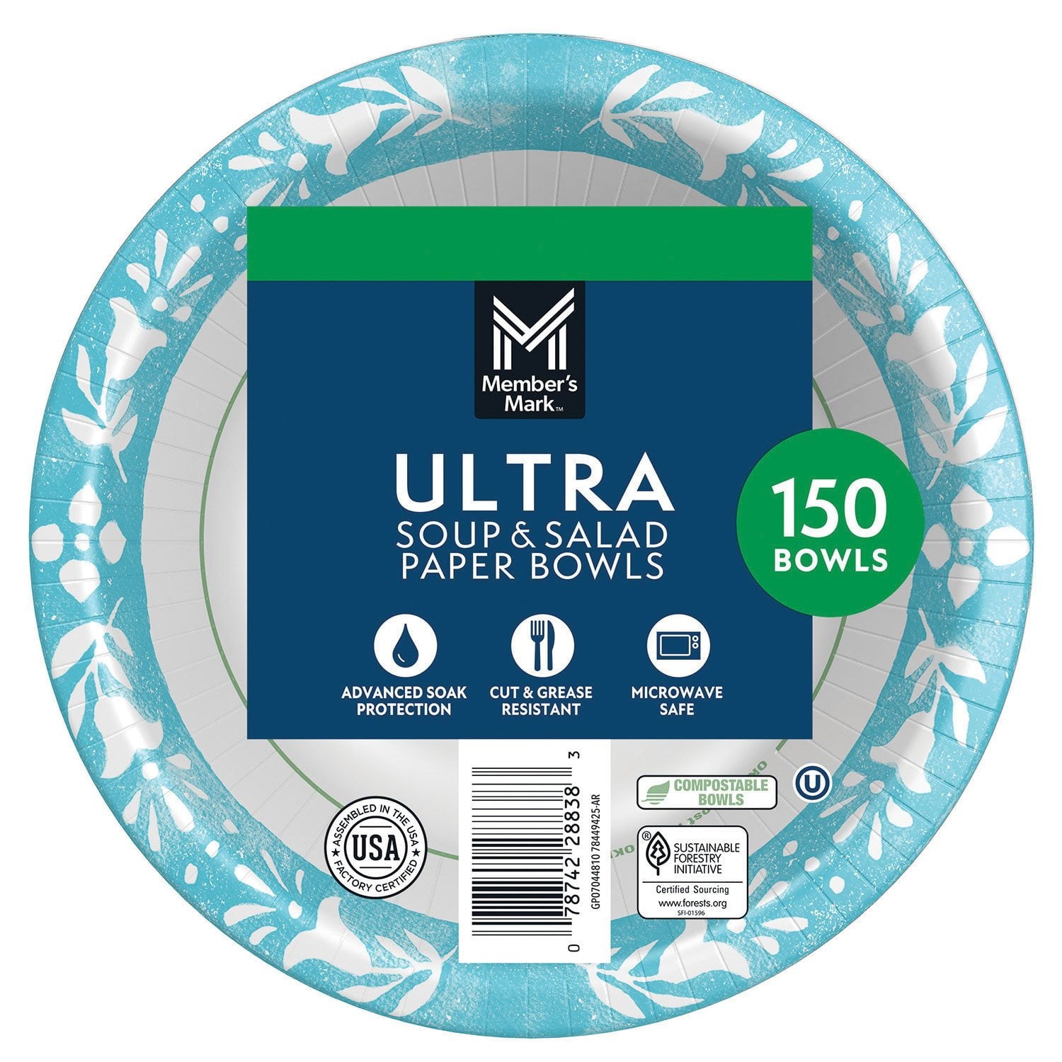 Member's Mark Ultra Soup/Salad Paper Bowls 20 oz – 150 Count