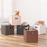 RiverRidge Folding Bins Cube Storage Cubbies, Set of 6 Playroom Organizers