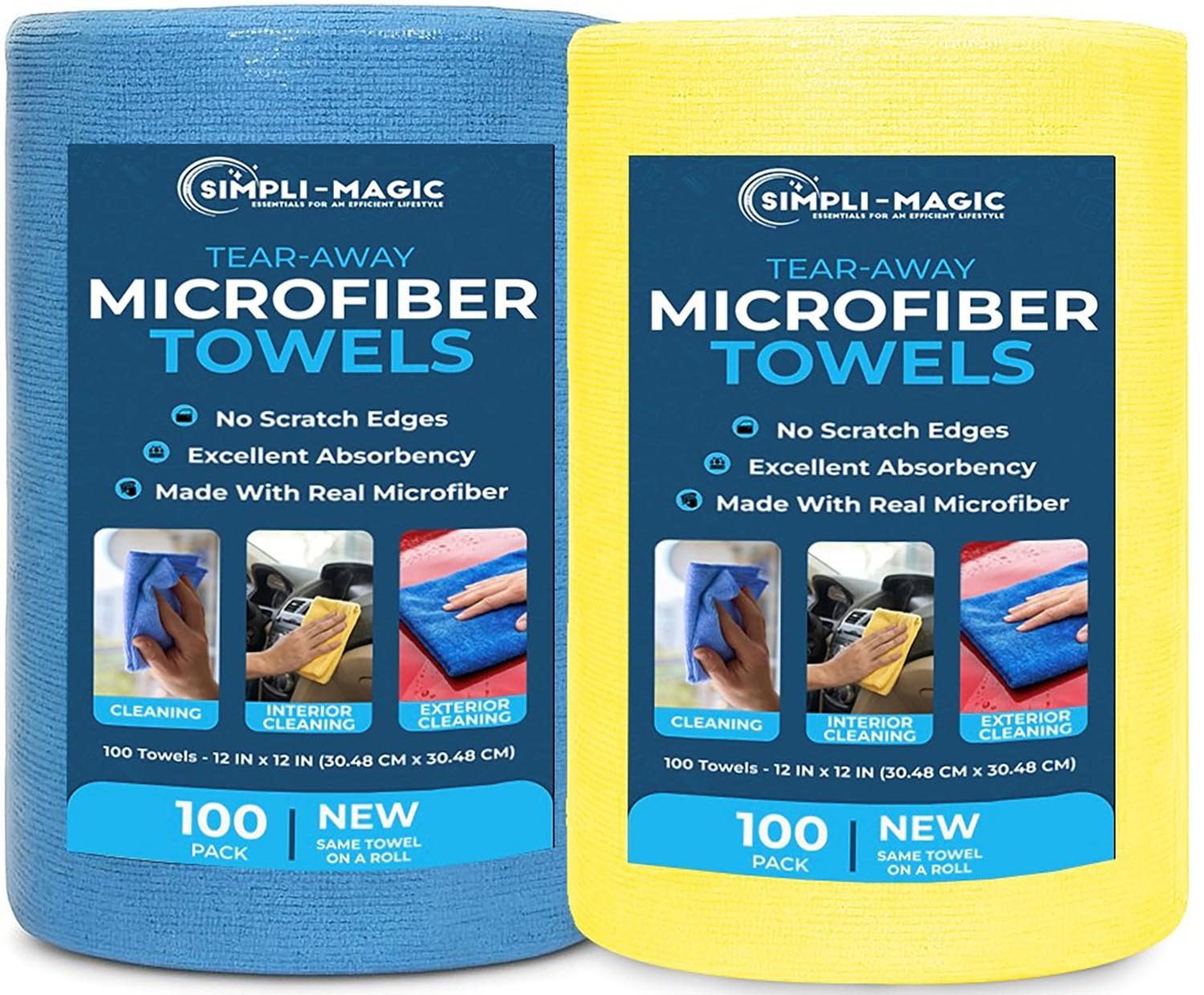 Simpli-Magic Tear Away Microfiber Towel Roll (200 or 1200 Count)
