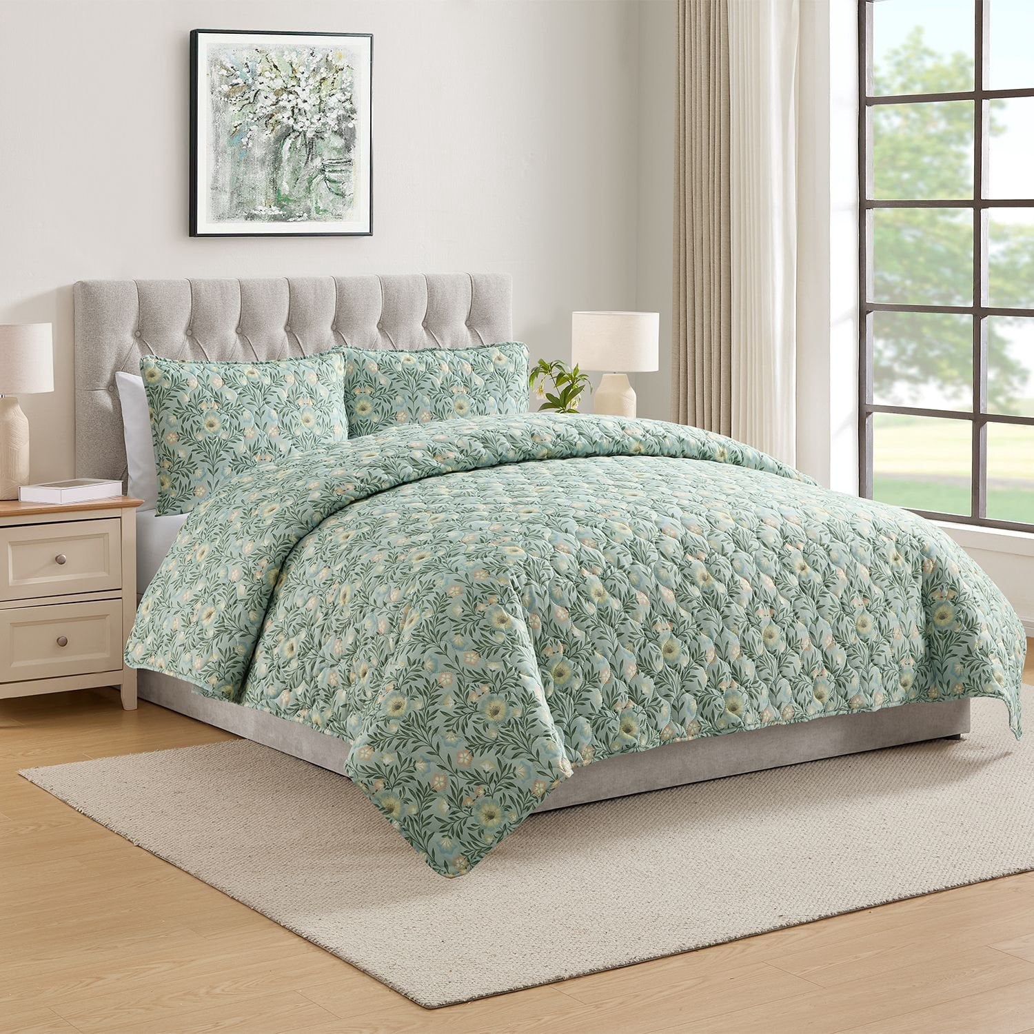 VCNY Home Spring 3-Piece Quilt Sets - Green - Full/Queen