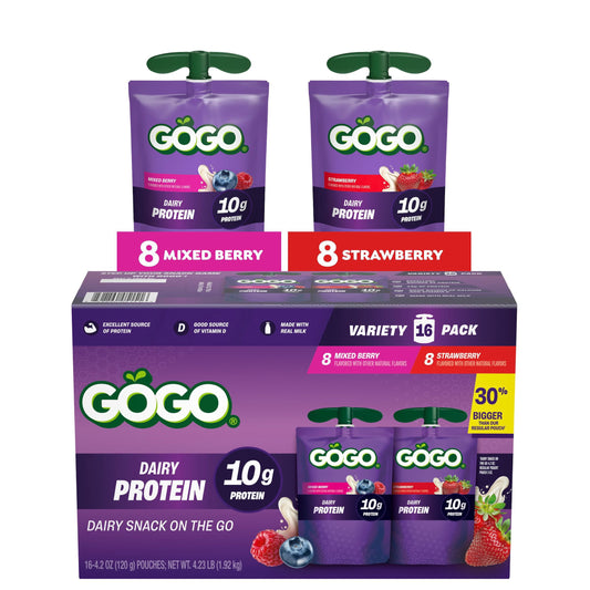 GoGo Dairy Protein Pouches, Variety Pack, 4.2 oz., 16 pk.