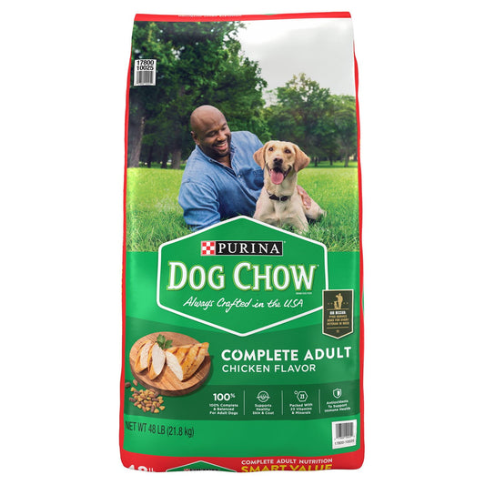 Purina Dog Chow Complete, Chicken Flavor, Adult Dry Dog Food, 48 lbs