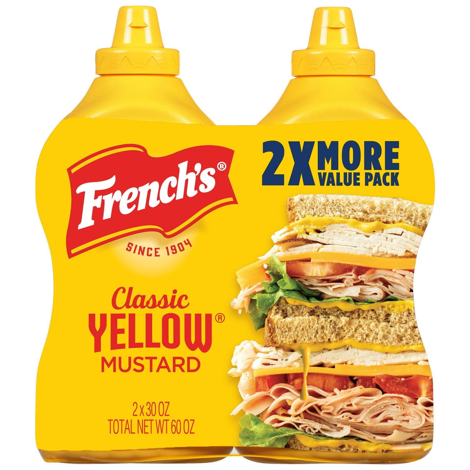 French's 100% Natural Classic Yellow Mustard, 30 oz., 2 pk.