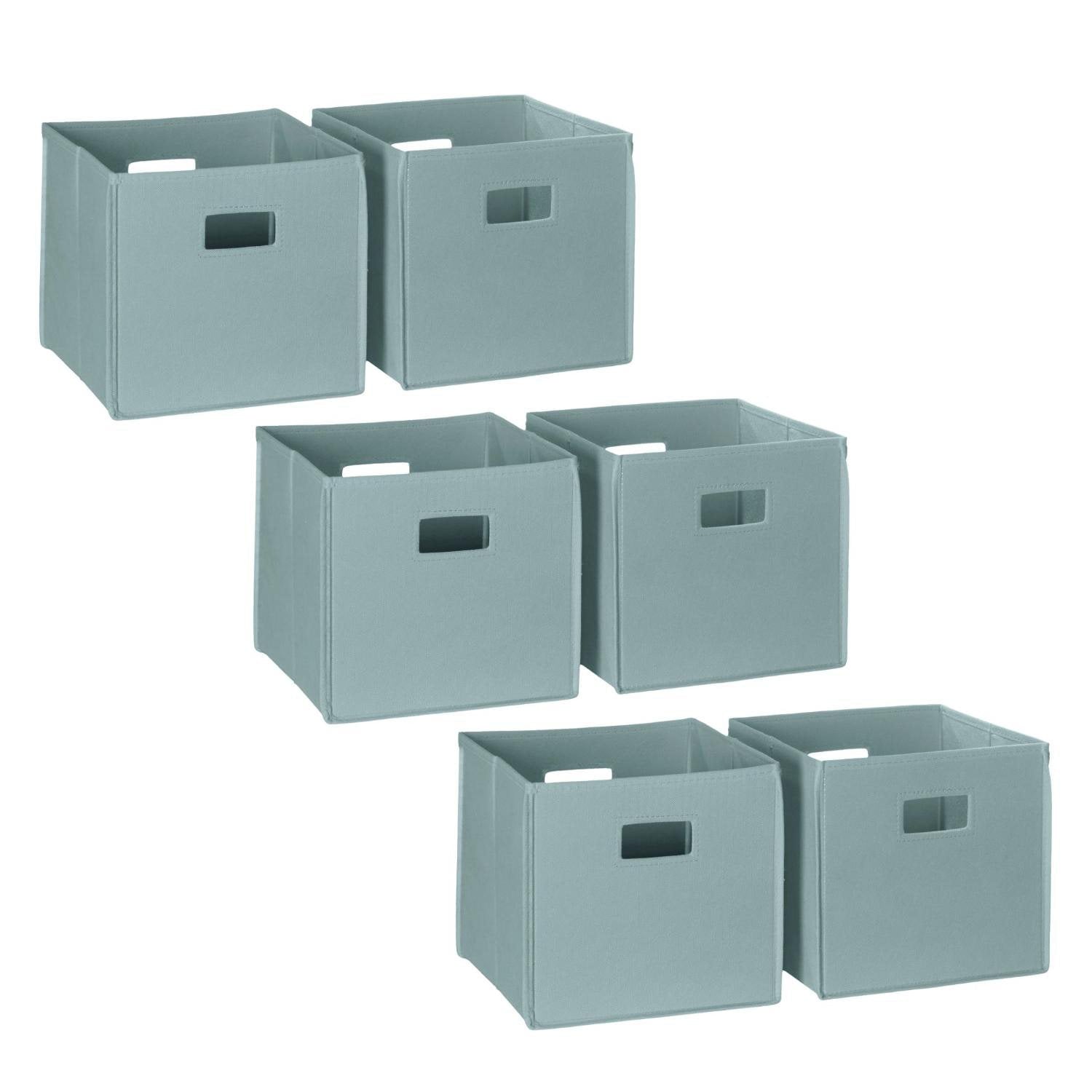 RiverRidge Folding Bins Cube Storage Cubbies, Set of 6 Playroom Organizers