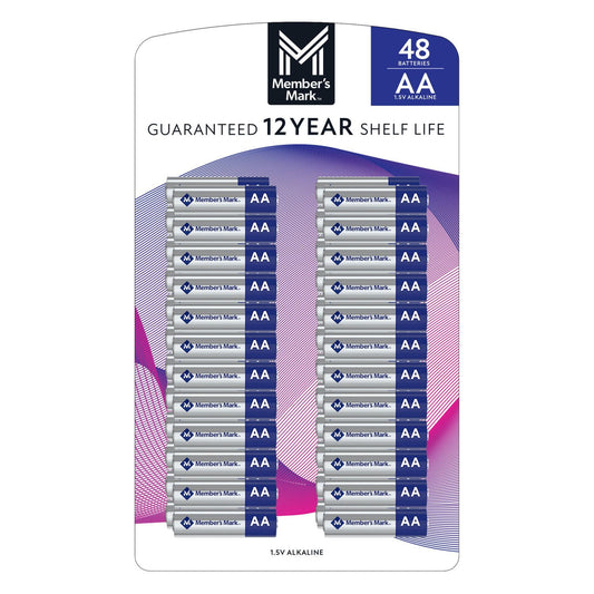 Member's Mark AA Alkaline Batteries – 48 Pack