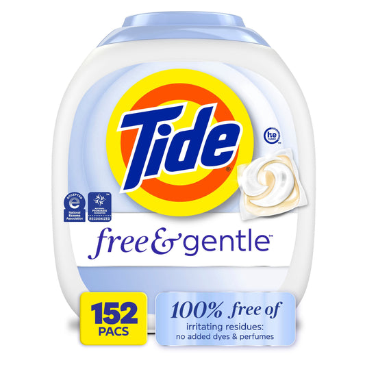 Tide PODS Free & Gentle Laundry Detergent Pacs – 152 Ct