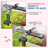 hygger Universal Aquarium Light Riser - Adjustable Aluminum Mounting Bracket