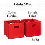 RiverRidge Folding Bins Cube Storage Cubbies, Set of 6 Playroom Organizers