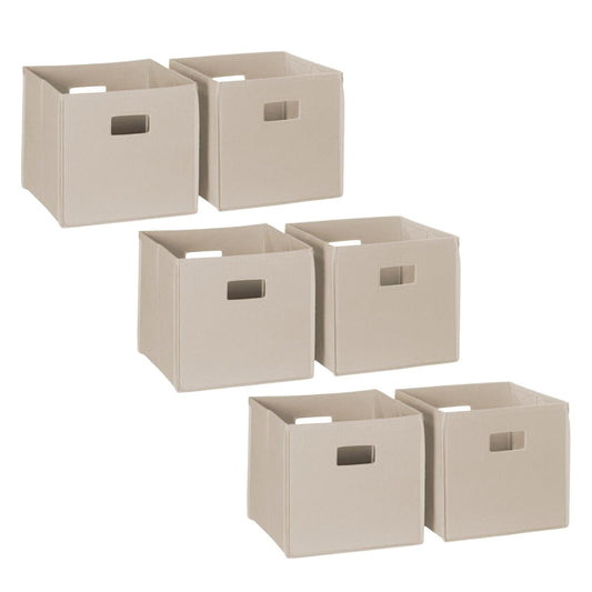 RiverRidge Folding Bins Cube Storage Cubbies, Set of 6 Playroom Organizers