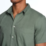 Lands’ End Men's Cotton Linen Button Up - Navy - XXL