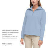Eddie Bauer Women's Quarter-Zip Pullover - Blue - XXL