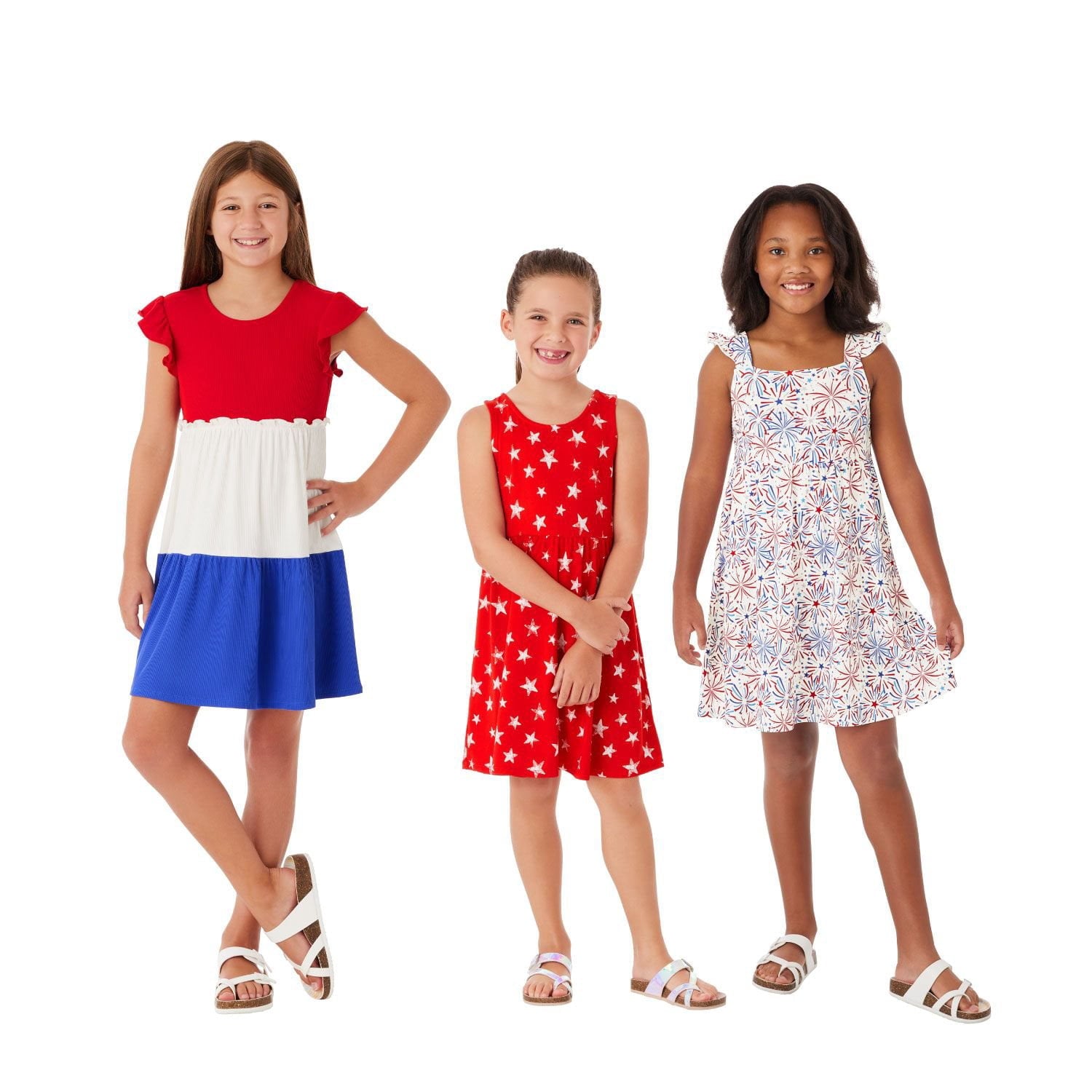 Member's Mark Girls 3-Pack Knit Dresses - Blue - XS