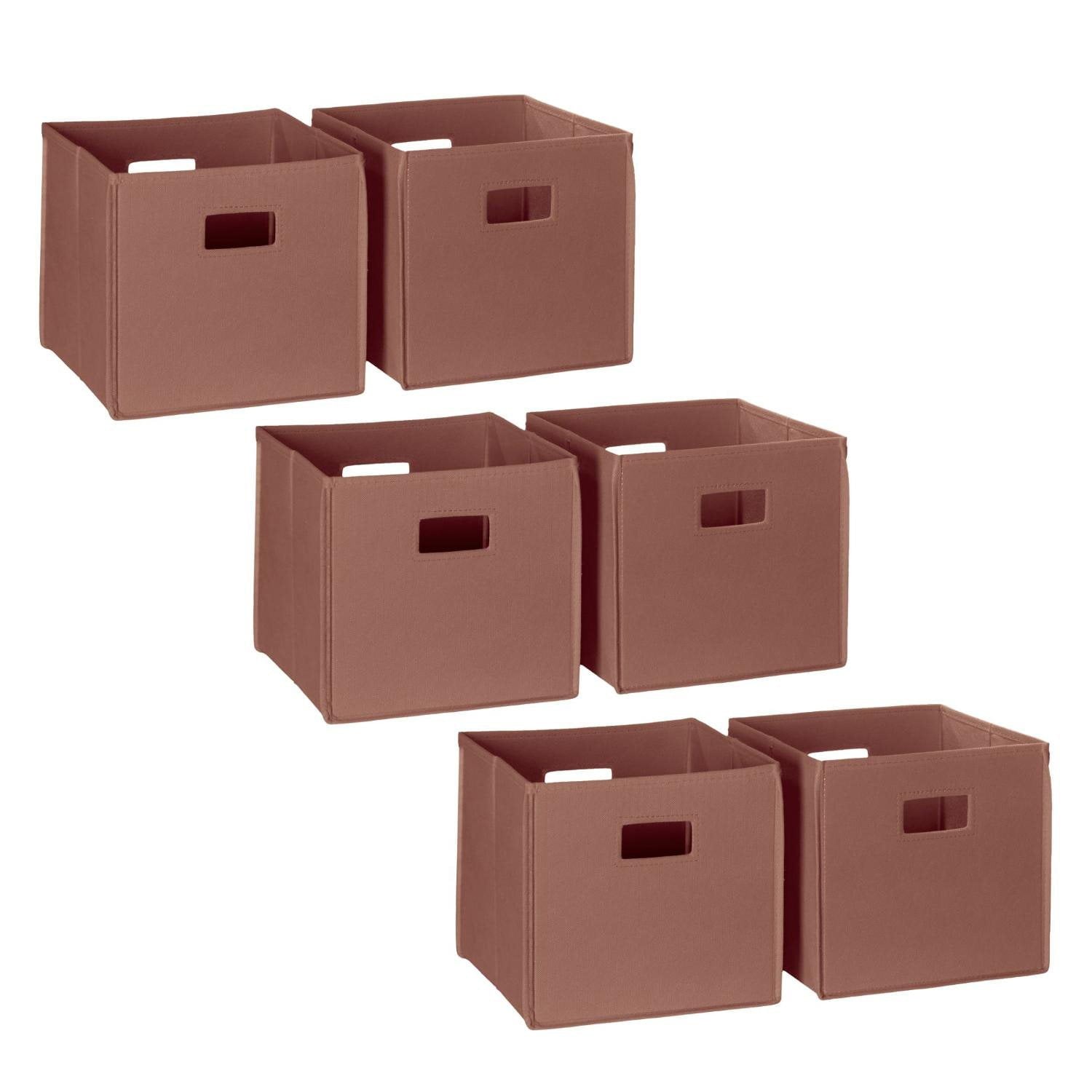 RiverRidge Folding Bins Cube Storage Cubbies, Set of 6 Playroom Organizers