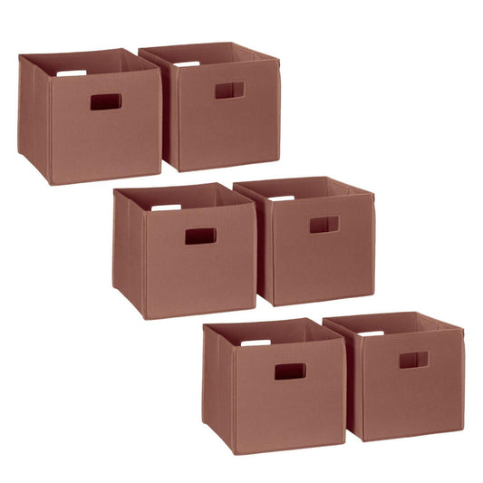 RiverRidge Folding Bins Cube Storage Cubbies, Set of 6 Playroom Organizers