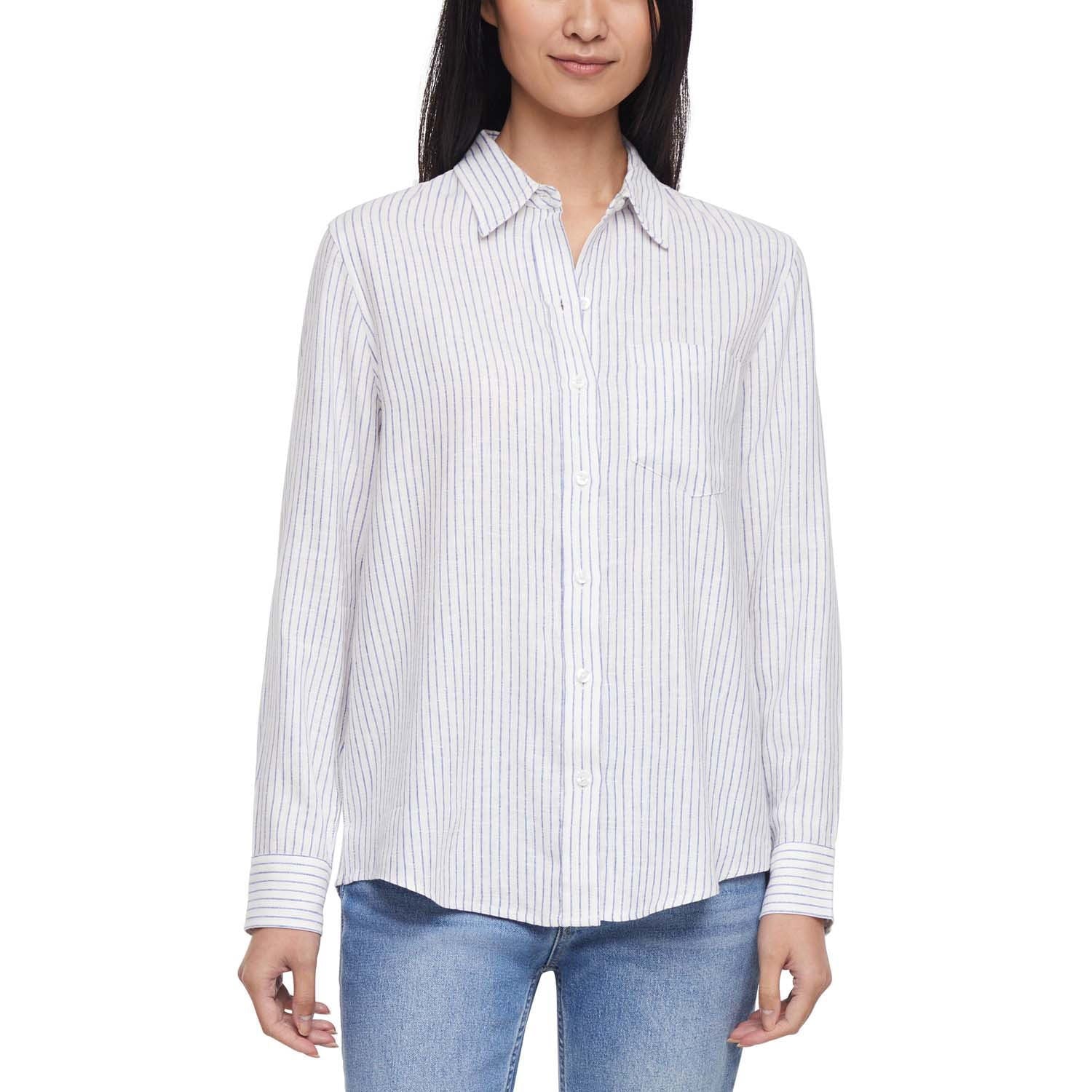 Gap Women's Linen Blend Button-Down Shirt - Red - XXL