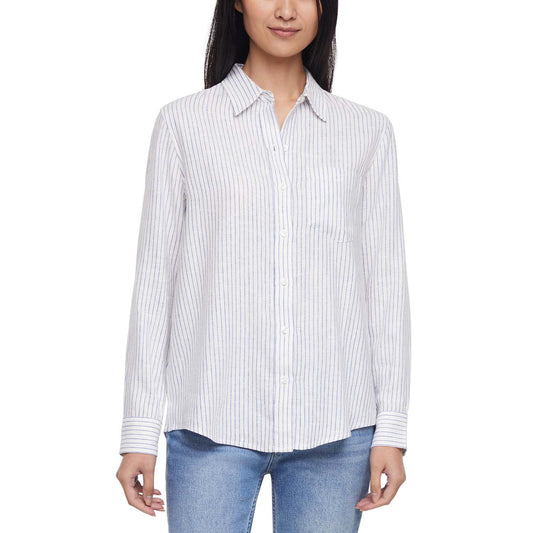 Gap Women's Linen Blend Button-Down Shirt - Red - XXL