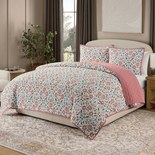 Member's Mark Microfiber Printed Quilt Sets - Mauve - KING