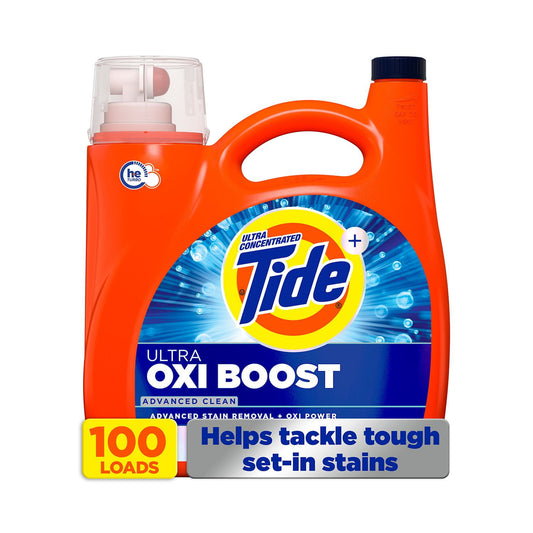 Tide Ultra Oxi Boost Liquid Laundry Detergent – 100 loads, 128 fl. oz