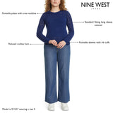 Nine West Women's Pointelle Sweater - Navy
