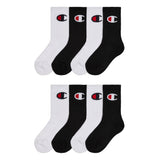 Champion Kids 8-Pack Crew Sock - Black