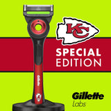Gillette Labs NFL Kansas City Chiefs Men's Razor, Handle + 8 Cartridges