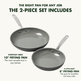 GreenPan Chatham Hard Anodized Ceramic Nonstick Fry Pan Set, 8" & 10"