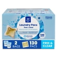 Member's Mark Laundry Pacs Ultimate Clean, Free & Clear, 130 Pacs