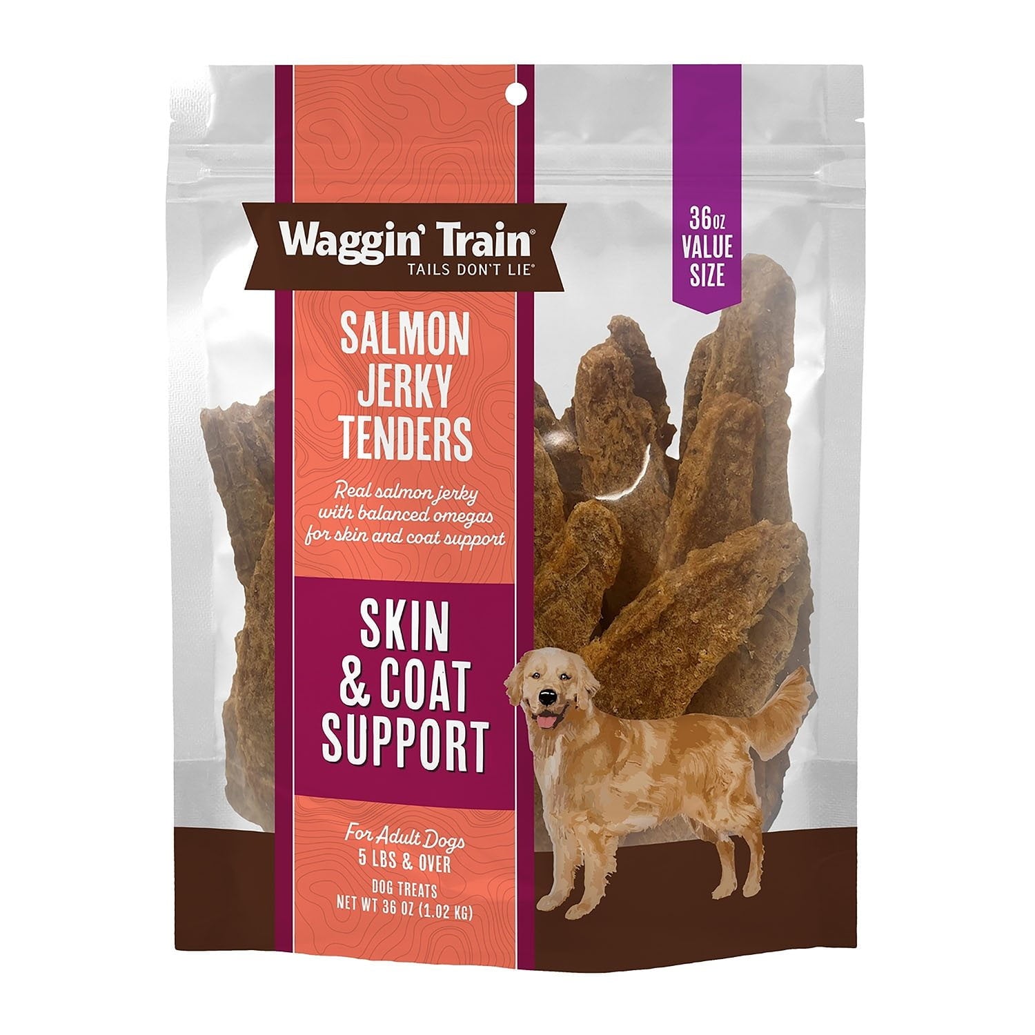 Waggin' Train, Salmon Jerky Tenders for Skin & Coat Support, 36 oz